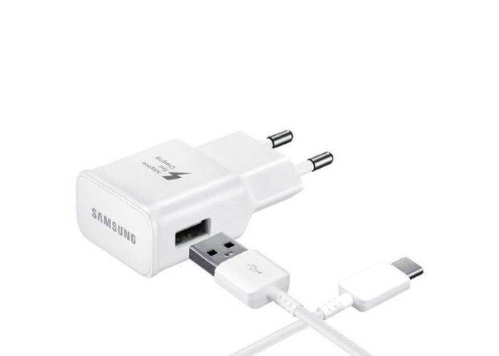 Original Samsung EP-TA20EW USB laddare / adapter 15W inkl. USB-C-kabel - Vit