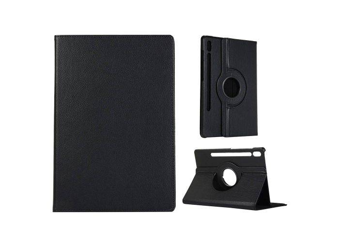 Samsung Galaxy Tab S10 FE / S10 Lite / S9 FE / S9 / S8 - Läderfodral 360 grader roterbart - Svart