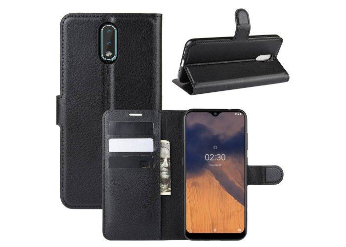 Nokia 2.3 - Läderfodral / plånboksfodral - Svart