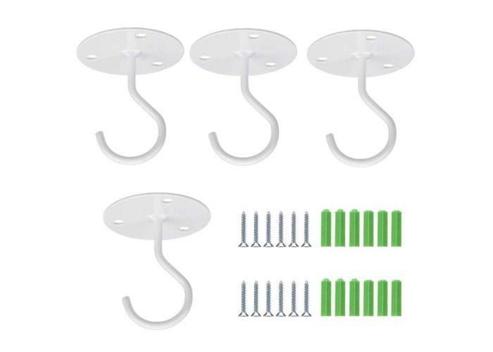 DN-189 klädhängare med 4 järnkrokar - Vit