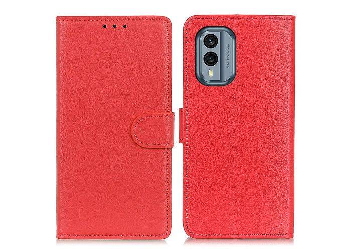 Nokia X30 5G - Läderfodral / Plånboksfodral - Röd