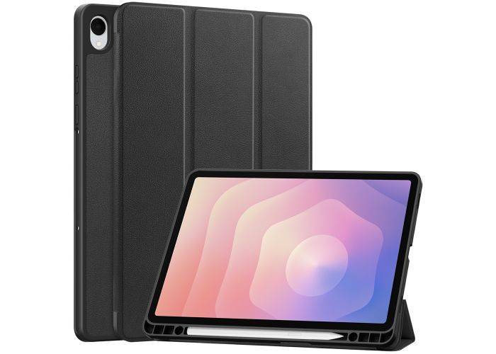 Samsung Galaxy Tab S11 - Tri-Fold läderfodral - Mörkblå