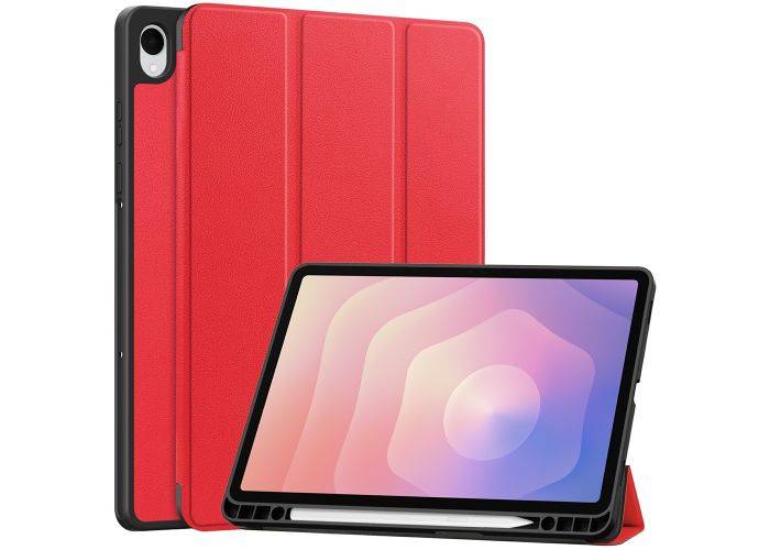 Samsung Galaxy Tab S11 Ultra - Slimt läderfodral med stöd - Grå