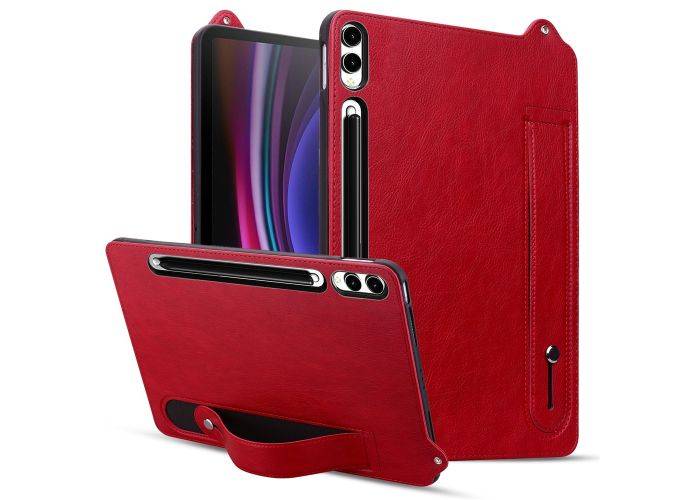 Samsung Galaxy Tab S11 Ultra - Slimt läderfodral med stöd - Svart