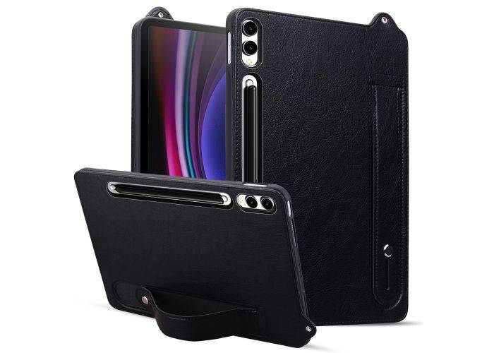 Samsung Galaxy Tab S11 Ultra - Läderfodral med korthållare - Svart