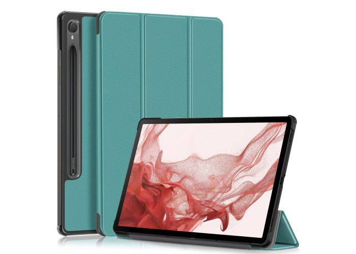 Samsung Galaxy Tab S9 - Tri-Fold läderfodral - Wake up/sleep funktion - Djupt grön