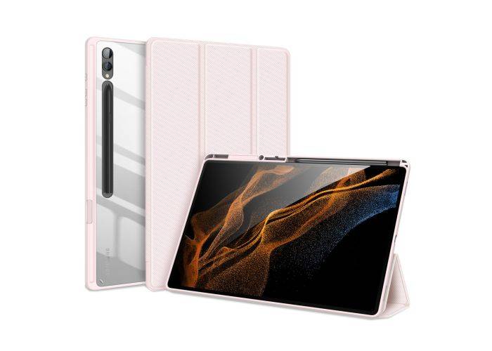 Samsung Galaxy Tab S9 Ultra/S8 Ultra - DUX DUCIS Toby Tri-Fold läderfodral - Pink