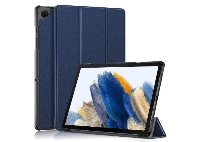 Samsung Galaxy Tab A9 Plus - Tri-Fold läderfodral - Mörkblå