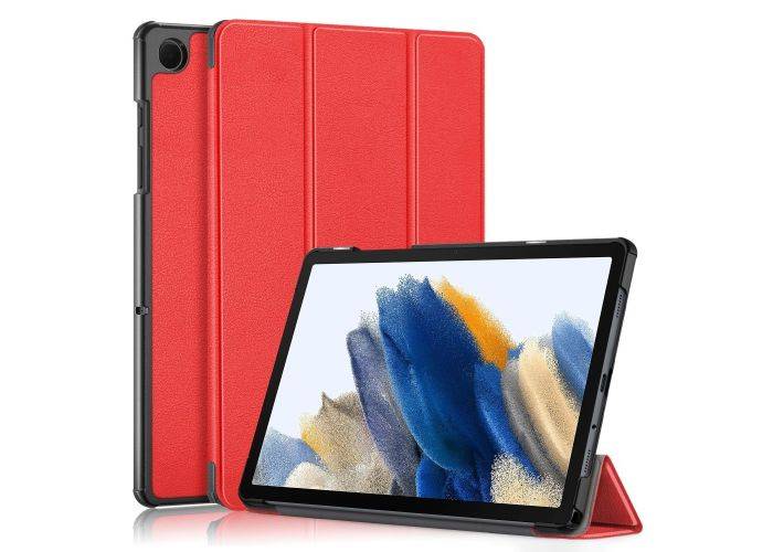 Samsung Galaxy Tab A9 Plus - Tri-Fold läderfodral - Röd