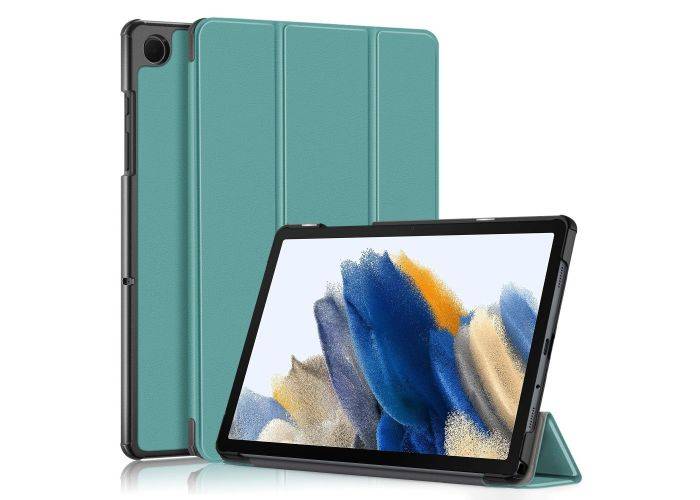 Samsung Galaxy Tab A9 Plus - Tri-Fold läderfodral - Djupgrön