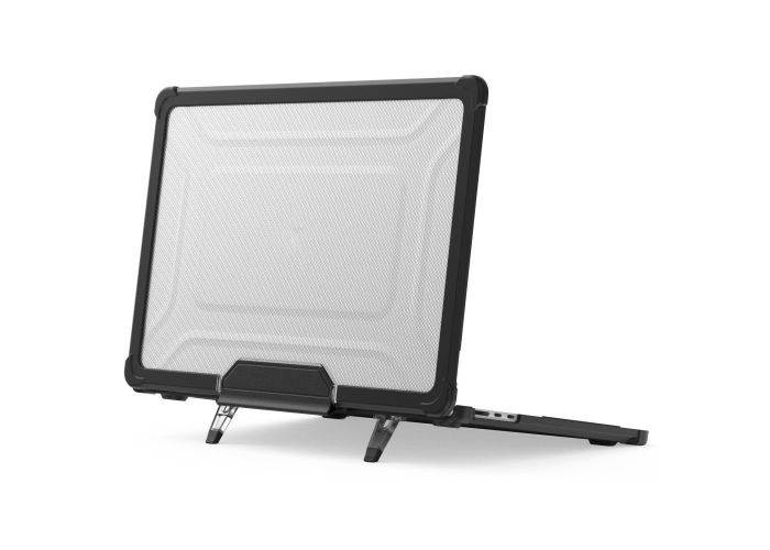 MacBook Air 15 M5/M4/M3/M2 (2026/2025/2024/2022) - Armor shockproof skal med Kickstand - Svart