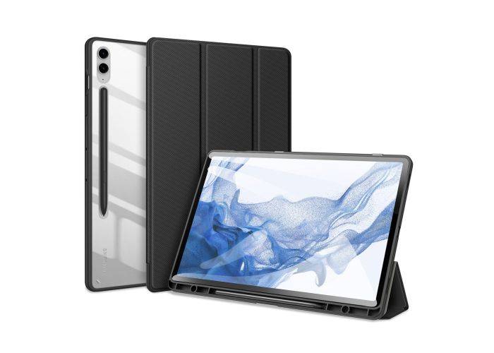 Samsung Galaxy Tab S9 FE Plus - DUX DUCIS Toby Tri-Fold Läderfodral - Svart