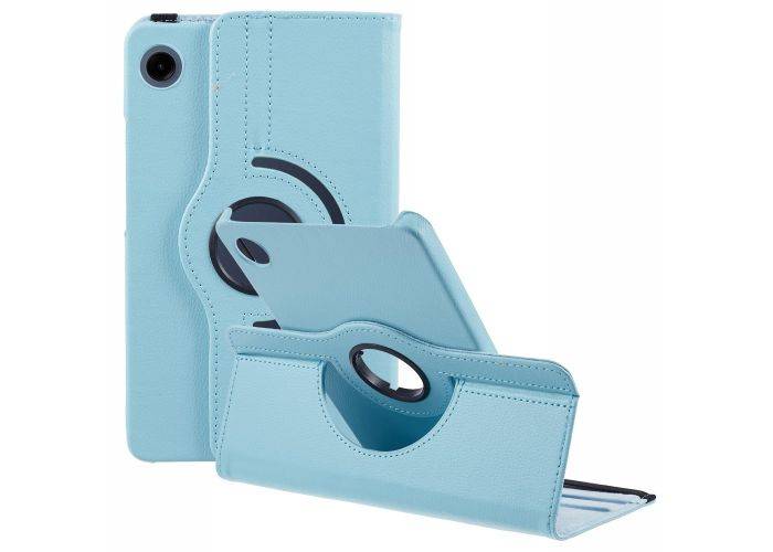 Samsung Galaxy Tab A9 8.7" / Tab A11 8.7" - läderfodral 360 grader roterbar - Ljusblå