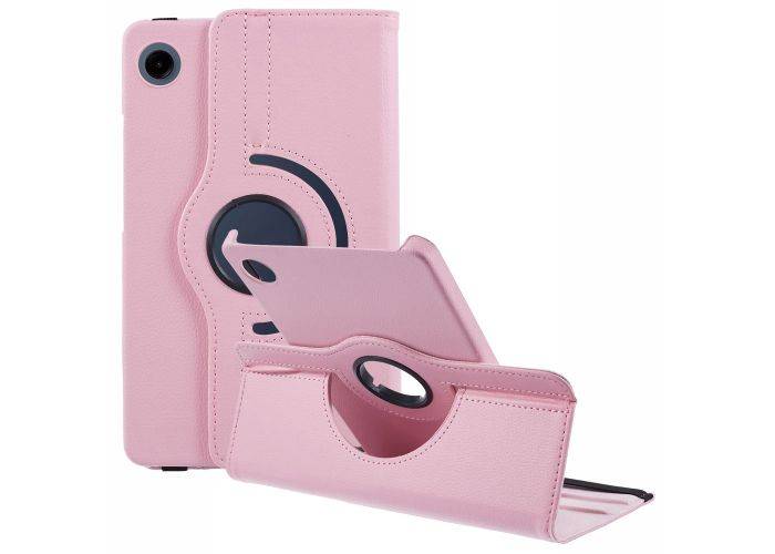 Samsung Galaxy Tab A9 8.7" / Tab A11 8.7" - läderfodral 360 grader roterbar - Pink