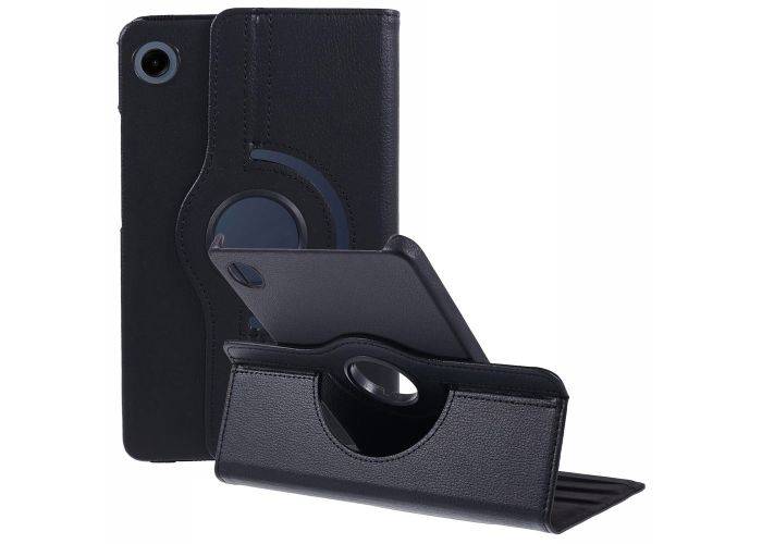 Samsung Galaxy Tab A9 8.7" / Tab A11 8.7" - läderfodral 360 grader roterbar - Svart