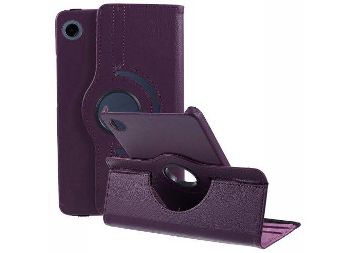 Samsung Galaxy Tab A9 8.7" / Tab A11 8.7" - läderfodral 360 grader roterbar - Lila