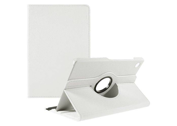 Samsung Galaxy Tab A9 Plus / Tab A11 Plus - läderfodral 360 grader roterbar - Vit