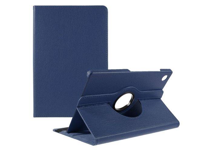 Samsung Galaxy Tab A9 Plus / Tab A11 Plus - läderfodral 360 grader roterbar - Mörkblå