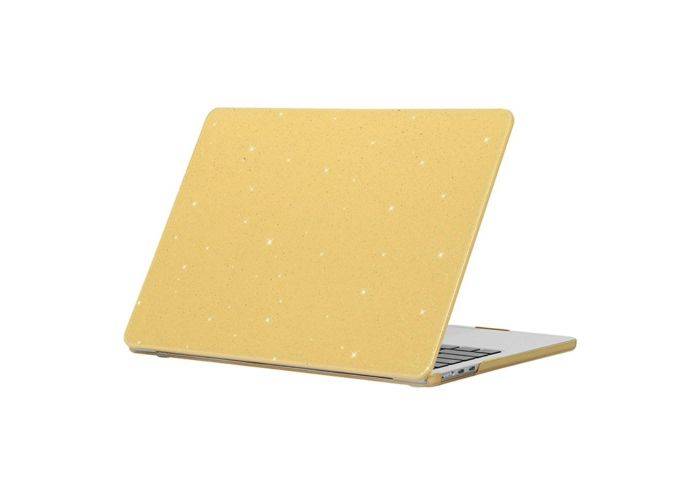 MacBook Air 13 M3 / Air 13 M2 (2024/2022) - Glitter stötsäkert skal för fram och bak - Gul