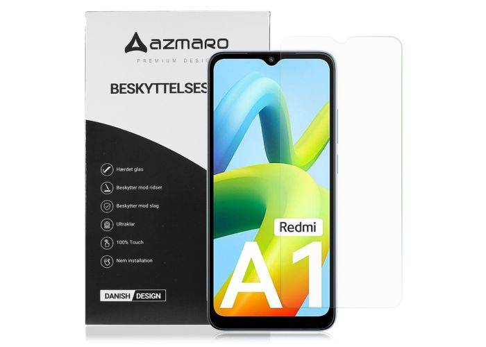 Xiaomi Redmi A1 4G - Azmaro Ultraklart Skärmskydd i Härdat glas - Genomskinlig