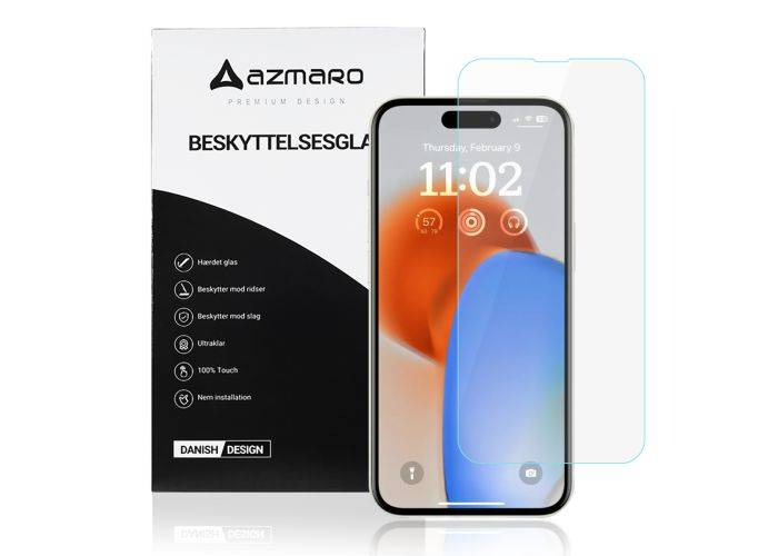 iPhone 15 Pro Max - Azmaro Ultraklart Skärmskydd i Härdat glas - Genomskinlig