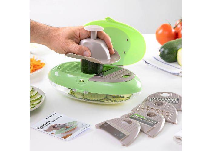 Choppie Expert 5-i-1 Chopper & Mandolin med blad av rostfritt stål - med recept