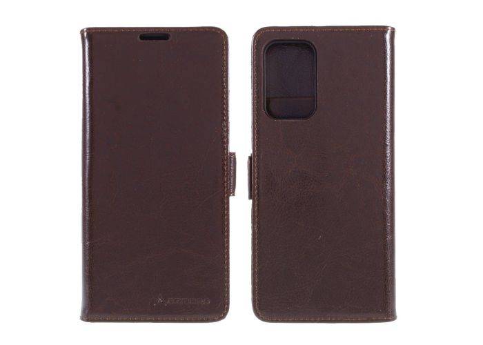 Samsung Galaxy A72 - AZMARO fodral / plånbok i äkta läder - Brun