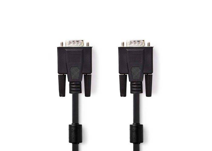 VGA (hane) till VGA (hane) kabel - Hög upplösning - 2m - Svart