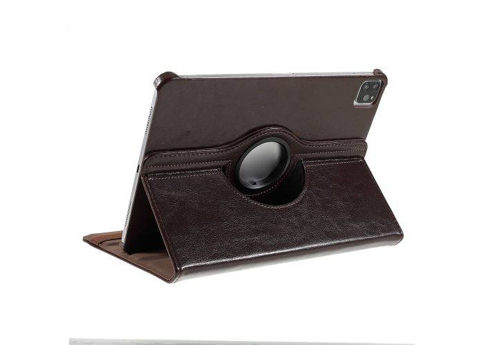 iPad Pro 12.9 (2022/2021/2020/2018) - Azmaro äkta läderfodral 360 grader roterbart - Brun