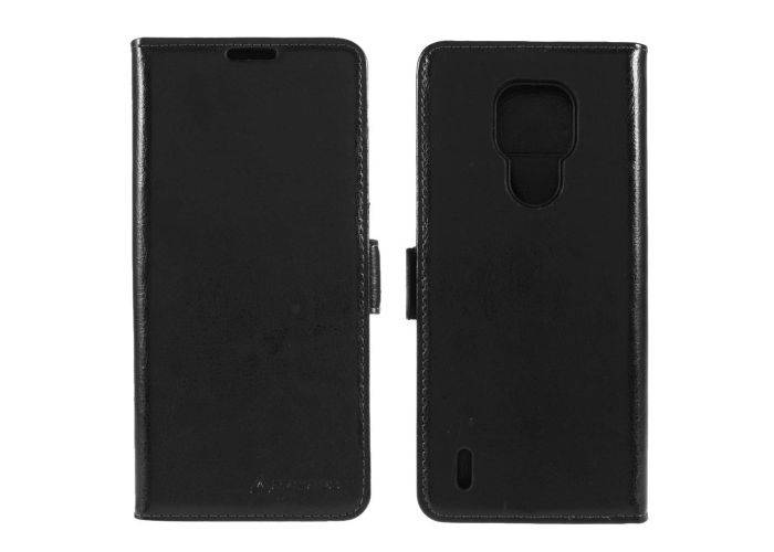 Motorola E7 - AZMARO fodral / plånbok i äkta läder - Svart