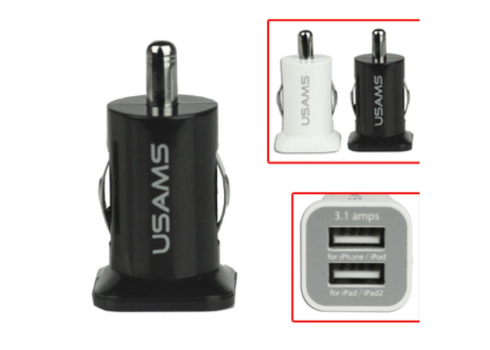 USAMS Universal Dual USB billaddare - svart