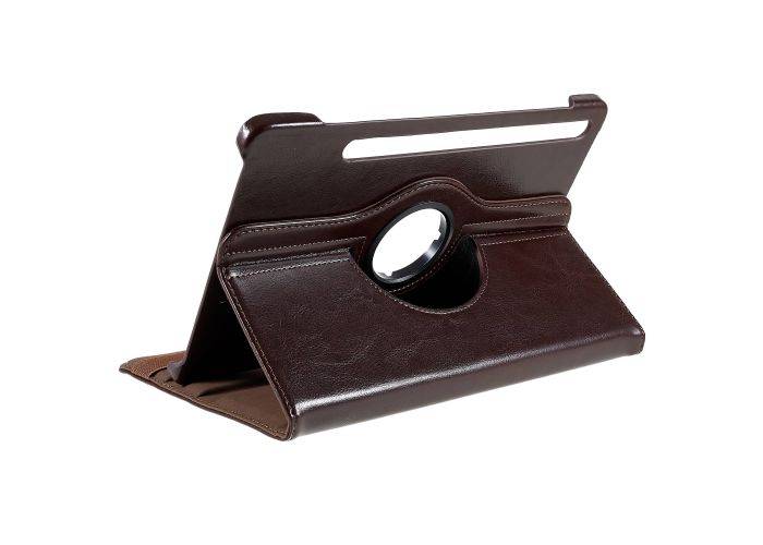 Samsung Galaxy Tab S8 5G - Azmaro äkta läderfodral 360 grader roterbart - Brun