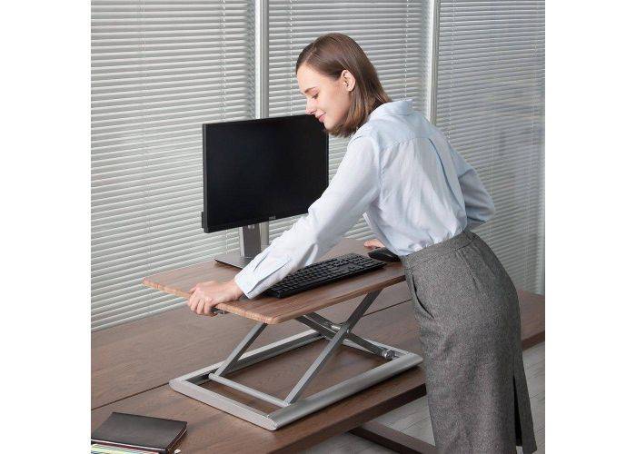 WERGON - Vincent - Justerbar Ergonomisk höj-/sänkmöbel för bord/arbetsyta - Mörkbrun