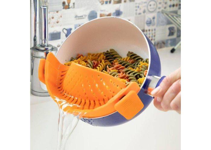 Silikonsil med smart klämfunktion - för gryta/skål/panna - Grå