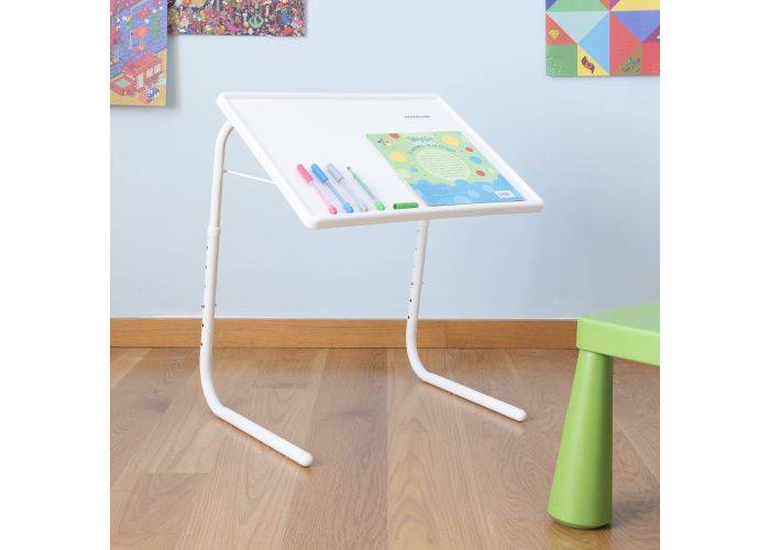 Vikbar bord - Justerbar höjd & vinkel - Läsa / arbetsbord - också perfekt som ett bord för barn - Vit