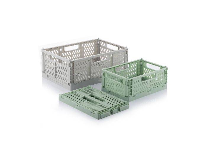 Hopfällbara förvaringslådor 30 x 12 x 20 cm / 20 x 9 x 15 cm - Set med 3 st.