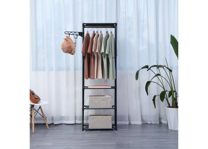 RACK Moon - Garderob / Klädställ i stål - 55x35x170 cm - Svart