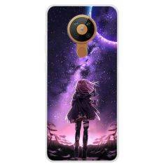 Nokia 5.3 - Gummiskal med tryckt design - Flicka & måne