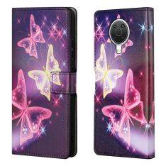 Nokia G10/G20 - Läderfodral / plånboksfodral - Printet design - Ljusande Fjärilar