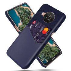 Nokia X10 / X20 - KSQ Hårt läderskal med kortfack - Blå