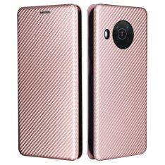 Nokia X10/X20 - Flip-fodral i Borstad design - Avtagbart stödställ - Roséguld