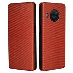 Nokia X10/X20 - Flip-fodral i Borstad design - Avtagbart stöd - Orange