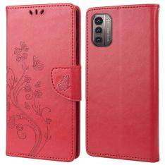 Nokia G11/G21 - Läderfodral / plånbok - Tryckt design - Röd