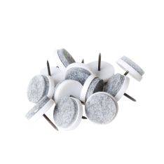 Möbeltassar, filt med spik Ø20 - Set med 12 st. - Vit/grå