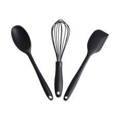 Köksredskapsset i silikon i 3 delar - Svart