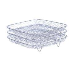 Rack i rostfritt stål med 3 hyllor 21x21x9,5 cm - För Airfryer