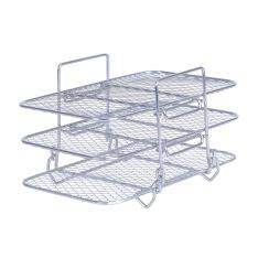 Rack i rostfritt stål med 3 hyllor 19,2×12,7×11,5 cm - För