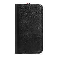 Universal QIALINO fodral/plånbok i äkta läder - upp till 6,7" - Svart