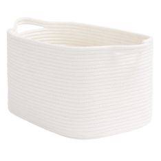 Förvaringskorg / Tvättkorg i Bouldsreb - 34x28x24cm - Vit