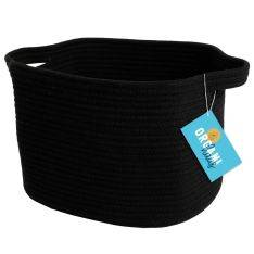 Förvaringskorg / Tvättkorg i Bouldsreb - 34x28x24cm - Svart